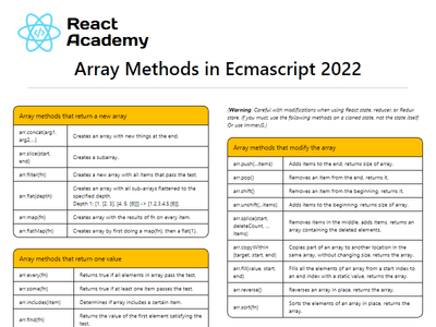 Array Methods in Ecmascript 2022